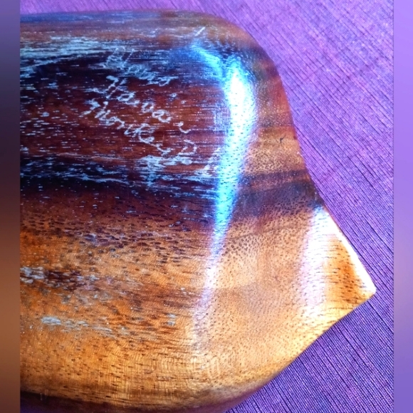 🪵Vintage Monkey Pod MCM Leaf-Shaped Bowl - Blair's Hawaii - Picture 5 of 7